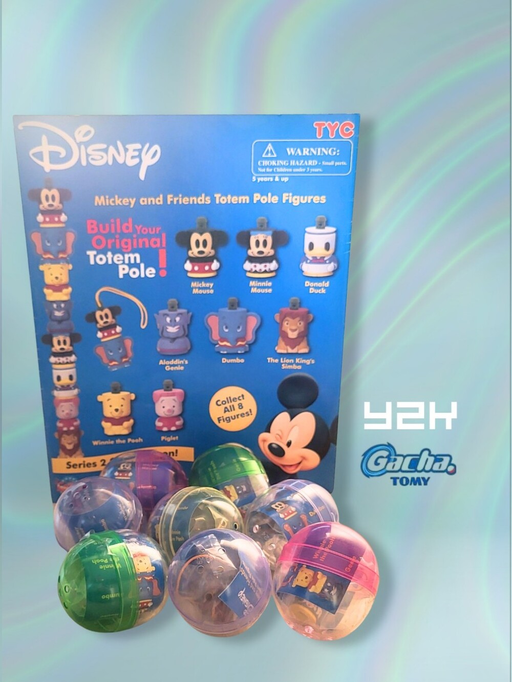 Disney Mickey and Friends Totem Pole Toy Capsules Set - 2000's Tomy Yujin